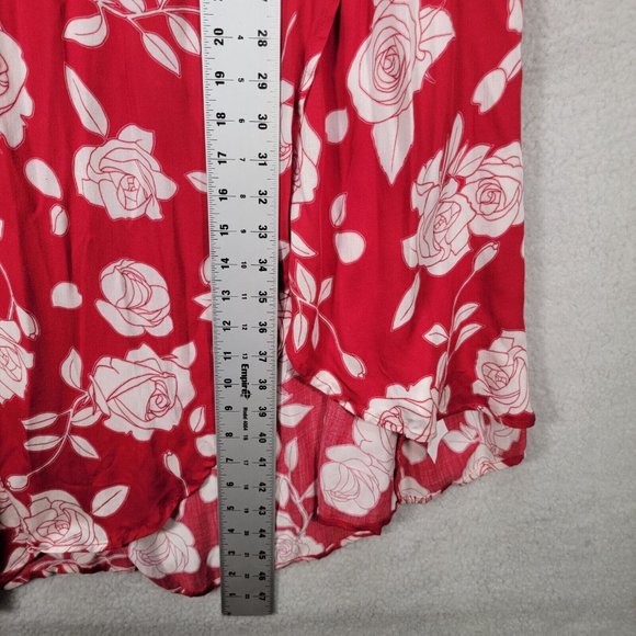 NWT Disney by MinkPink Enchanted Rose Floral Print Ruffled Sexy Wrap Dress - Picture 9 of 16
